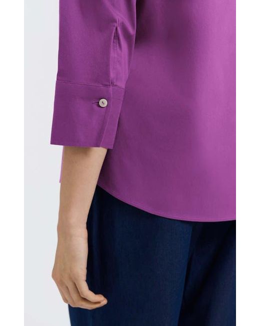 Foxcroft Purple Mary Button-Up Blouse