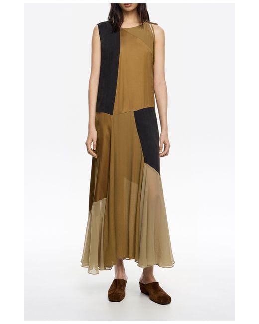 Bimba Y Lola Metallic Patchwork Dress