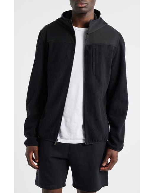 Zella Black Full Zip Grid Fleece Jacket for men