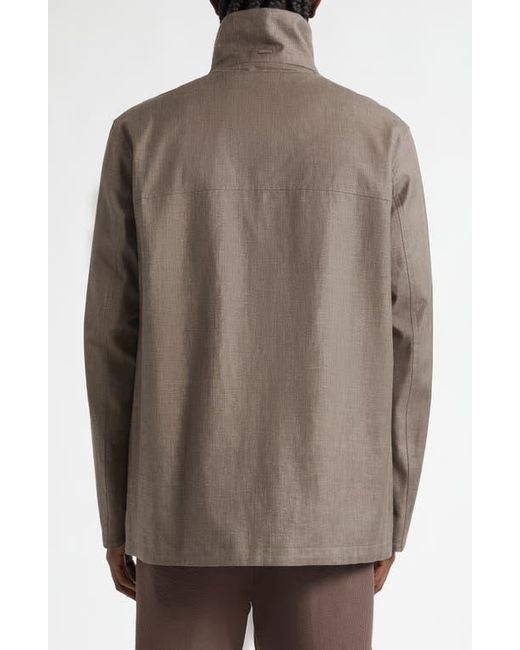 Herno Brown Storm System Long Jacket for men