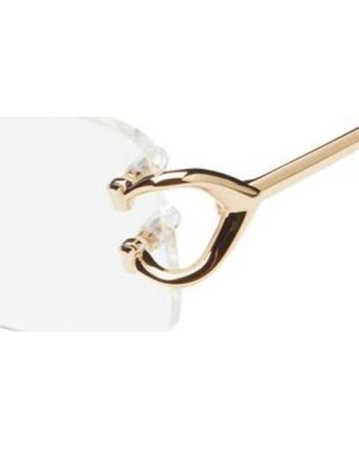 Cartier Metallic 56Mm Rimless Rectangular Reading Glasses for men