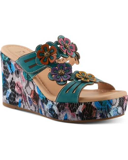 Spring Step Blue Caprice Wedge Sandal