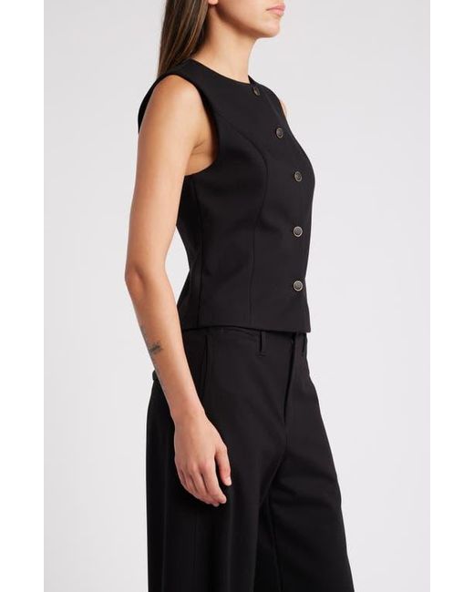 Rag & Bone Black Irina Button-Up Vest