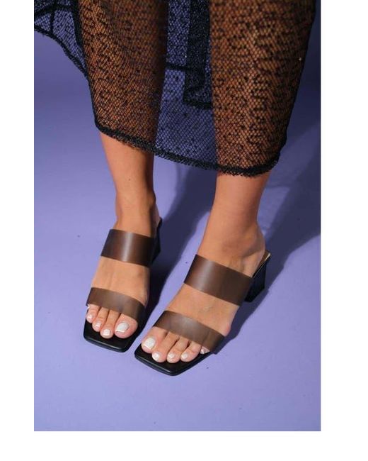 Prologue Shoes Brown Elara Transparent Strap Sandal