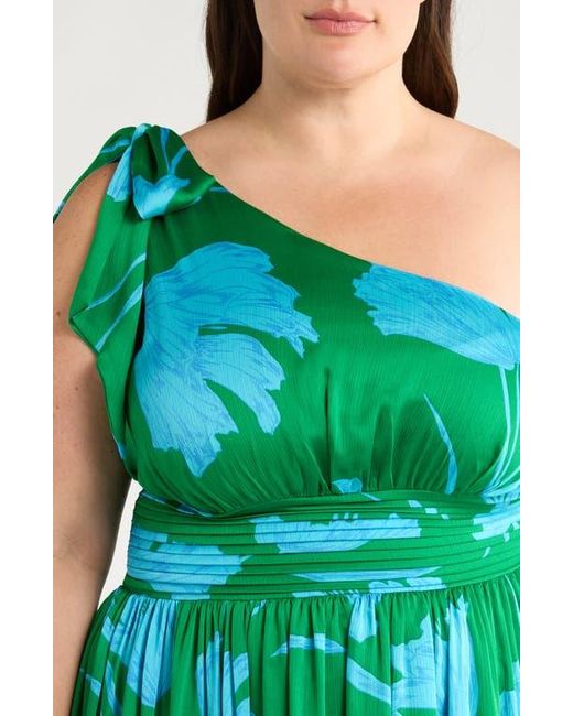sugar lips green dress SUGARLIPS Women's Glena Floral One-Shoulder Maxi Dress - Pink