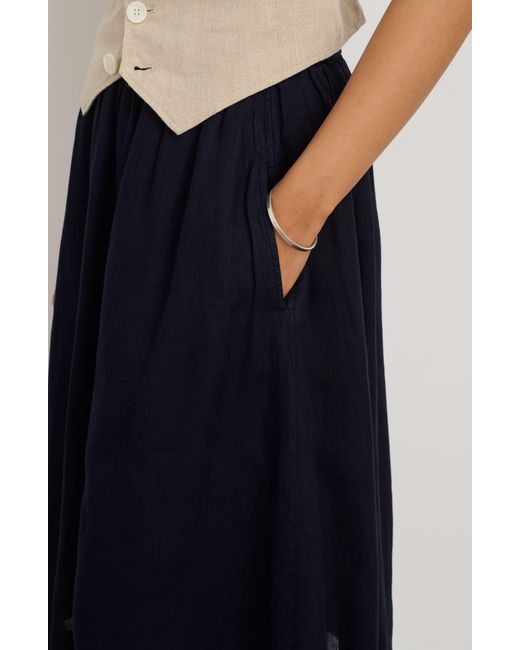 Alex Mill Blue Linen A-line Skirt
