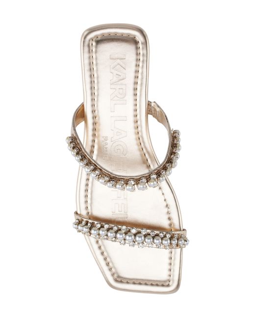Karl Lagerfeld White | Women's Payzlee Embellished Sandal | Champagne Pink