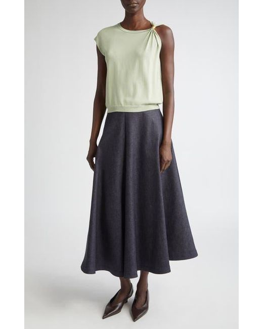 Altuzarra Green Rinaldi Asymmetric Cap Sleeve Sweater