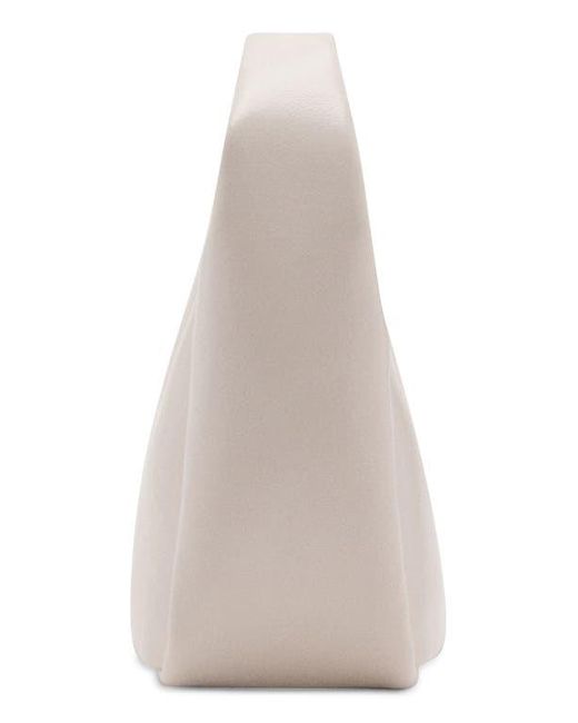 Mango White Mini Faux Leather Top Handle Bag