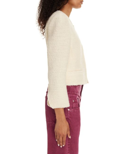 Isabel Marant Red Pully Wool Blend Bouclé Crop Jacket