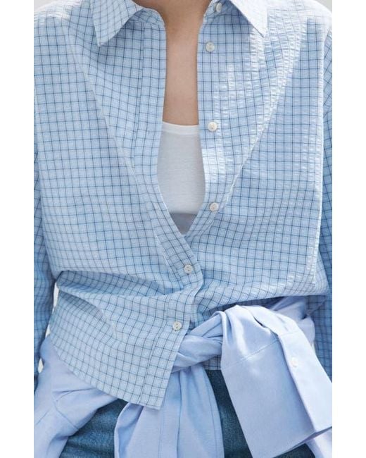 Mango Blue Checked Shirt