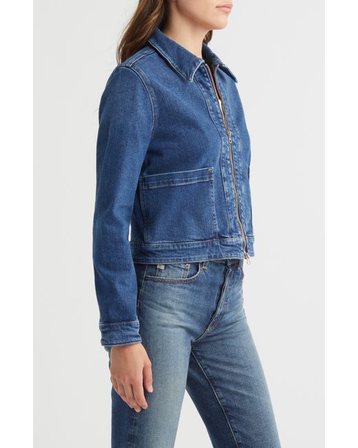 AG Jeans Blue Alix Zip Denim Jacket