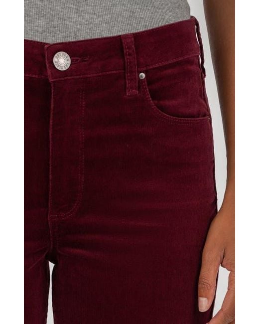 Kut From The Kloth Red Ana Fab Ab High Waist Corduroy Flare Jeans