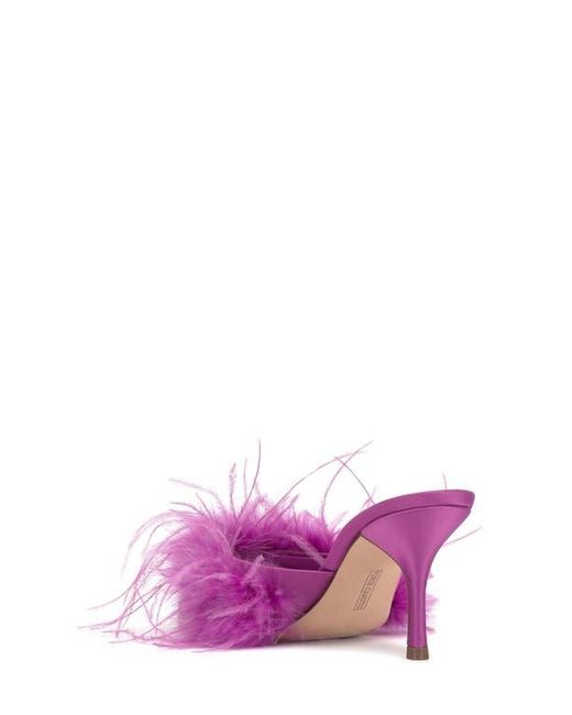 Vince Camuto Pink Paelly Faux Feather Slide Sandal