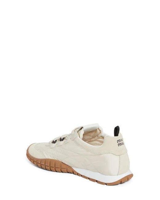 Miu Miu White Sport Quilted Nylon Sneaker