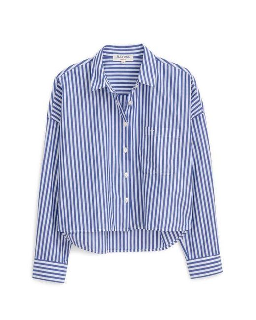 Alex Mill Blue Jo Stripe Crop Cotton Button-Up Shirt