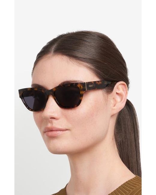 Fossil Blue 55Mm Rectangular Sunglasses