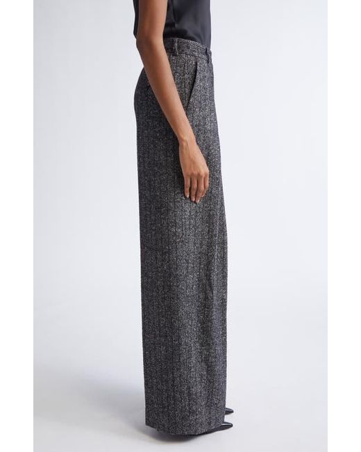 Dolce & Gabbana Gray Pleated Stripe Virgin Wool Blend Pants