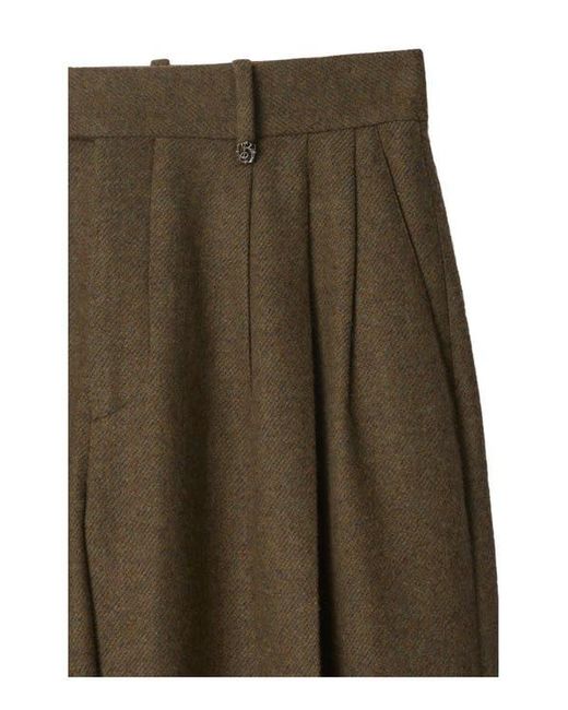Burberry Green Wool Tailored Trousers for men