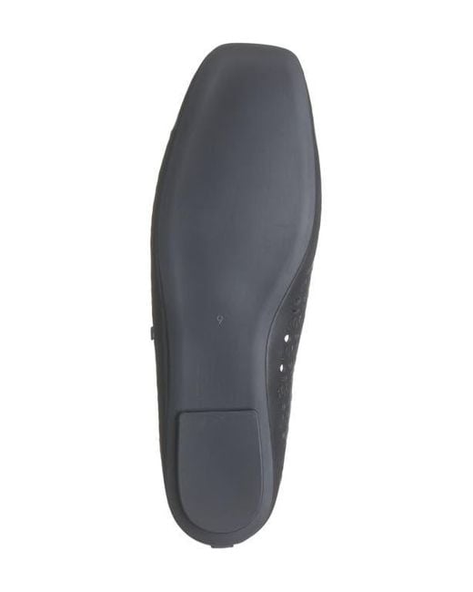 Jeffrey Campbell Black Khloe Perforated Square Toe Flat