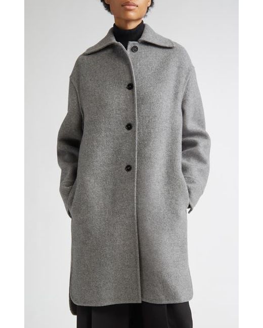 Jil Sander Gray Relaxed Virgin Wool Coat