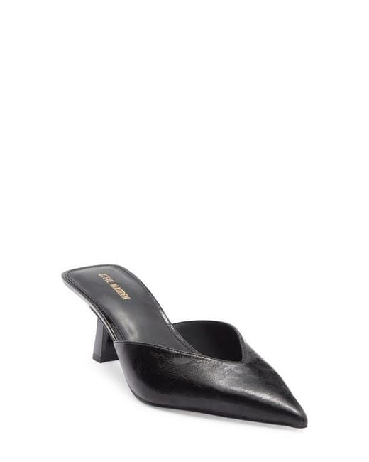 Steve Madden Black Mod Pointed Toe Mule Pump