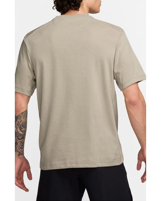Nike Gray Primary Training Dri-Fit Short Sleeve T-Shirt for men