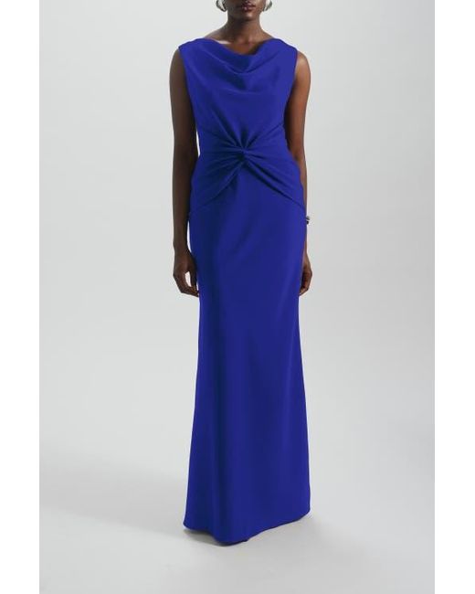 Amsale Women's Blue Twist Crepe Dress