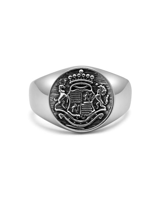Nialaya Metallic Crest Ring for men