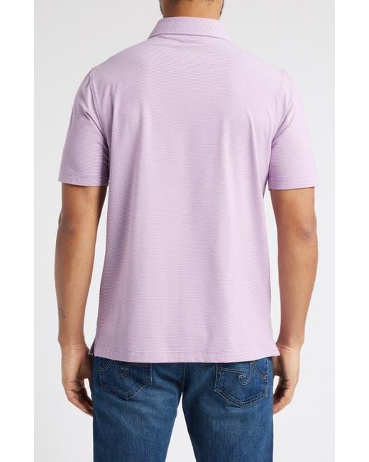 Scott Barber Purple Micro Stripe Performance Polo for men