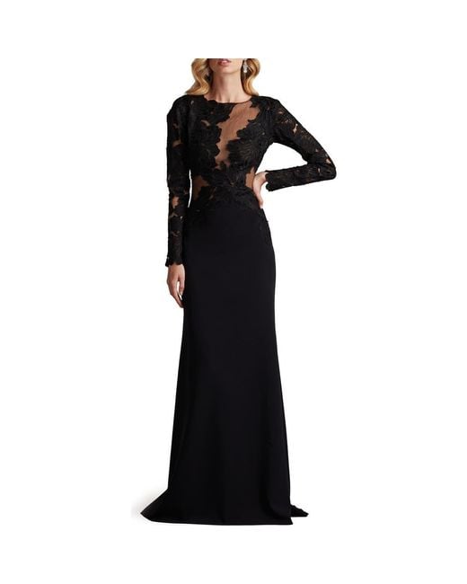 green emerald velvet dress Tadashi Shoji Women's Adriane Floral Embroidered Tea-Length Dress