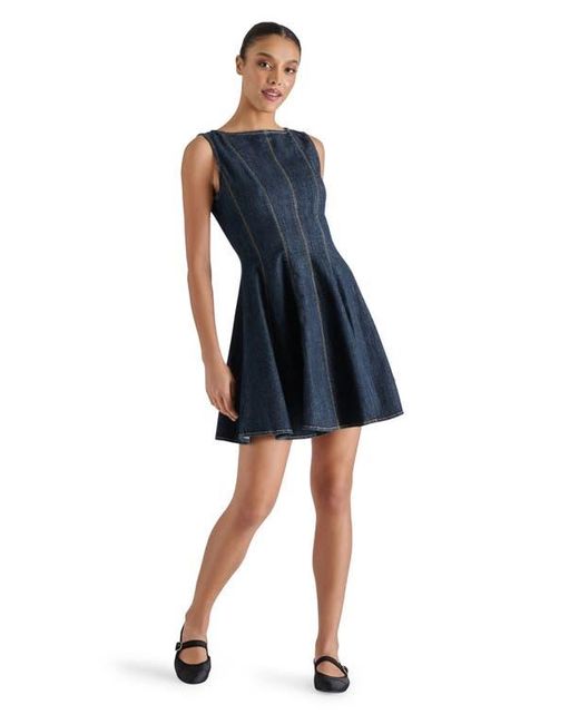 Steve Madden Blue Nili Denim Fit & Flare Minidress