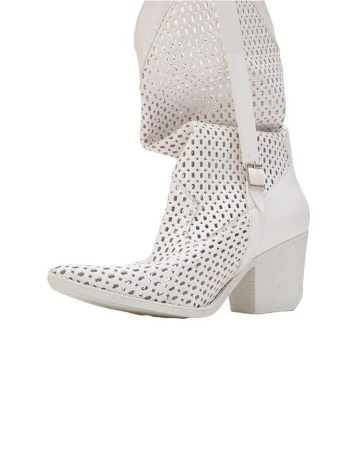 Prologue Shoes White Larry Western Cut-Out Summer Boots