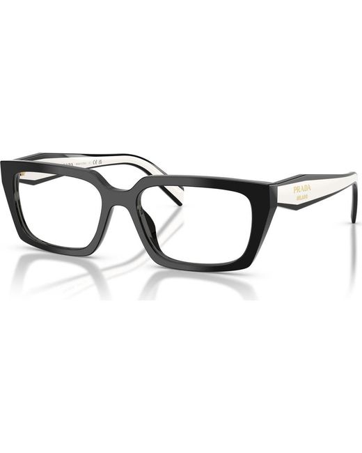 Prada Black 55Mm Rectangle Optical Glasses