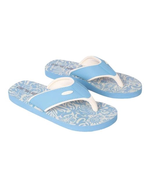 Animal Blue Leaf Print Flip Flops