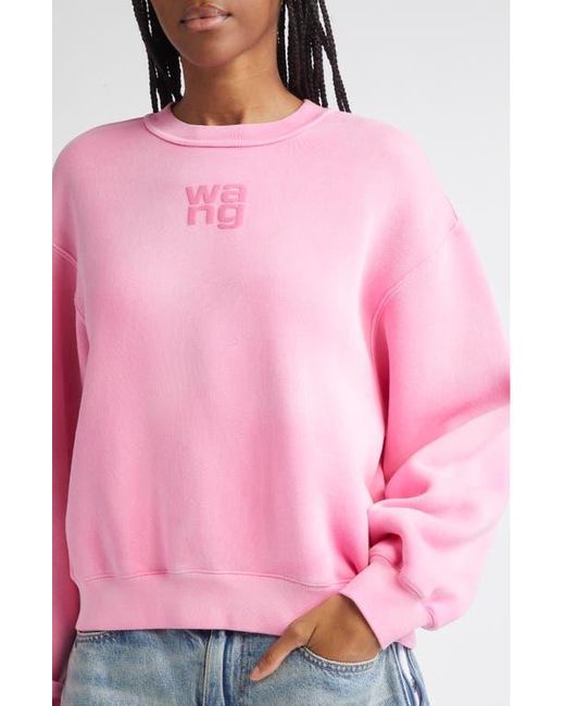 Alexander Wang Red Essential Logo Cotton Blend Sweatshirt