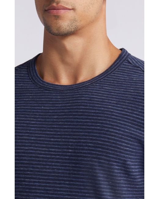 Faherty Brand Blue Stripe Cotton & Modal T-shirt for men