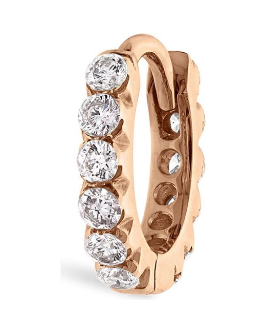 Maria Tash Metallic Invisible Set Diamond Single Clicker Hoop Earring