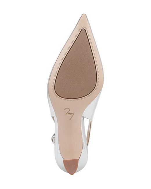 27 EDIT Naturalizer White Elaine Slingback Pointed Toe Pump