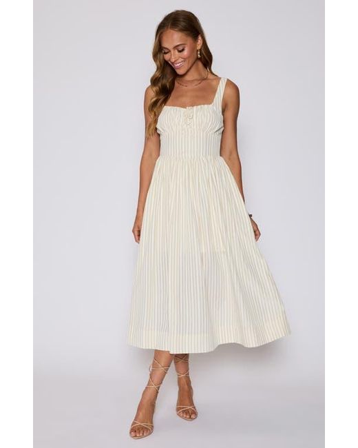 Vici Collection Natural Callie Fit & Flare Milkmaid Sundress