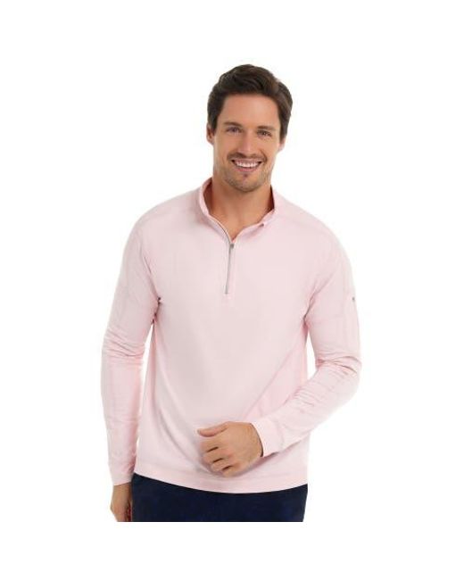 BloqUV Pink Mock Zip Top for men