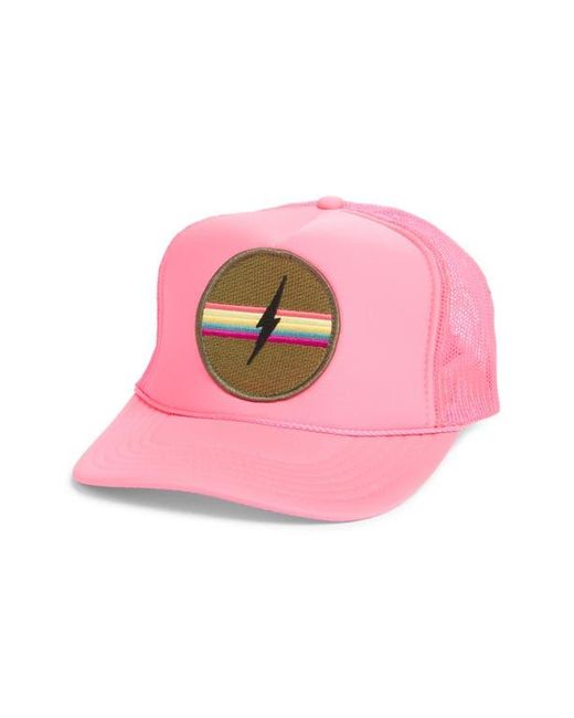 Friday Feelin Pink Lightening Bolt Patch Trucker Hat