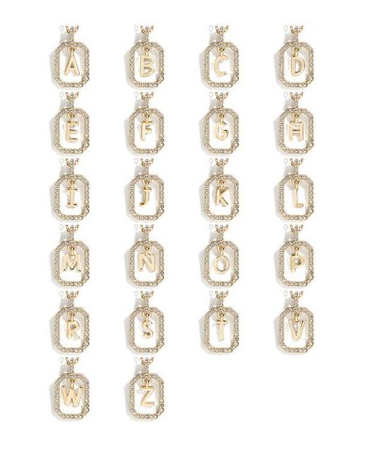 BaubleBar Metallic Alicia Intial Pendant Necklace