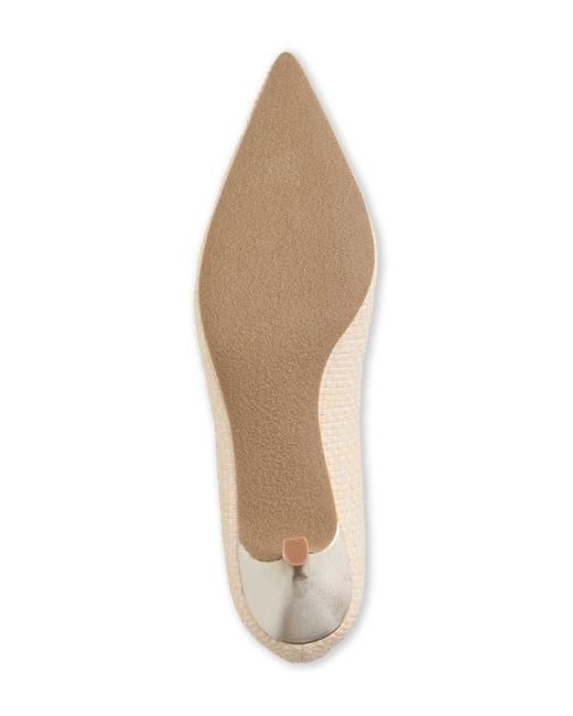 Jack Rogers Natural Pammi Pointed Toe Kitten Heel Pump