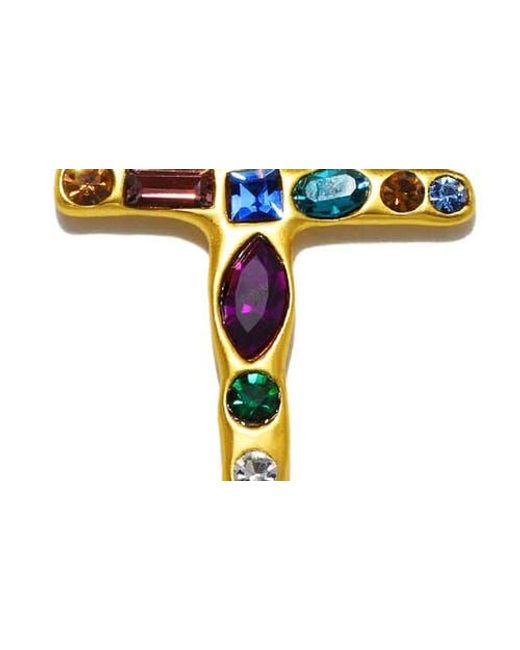 Sequin Metallic Emilie Crystal Initial Pendant Necklace