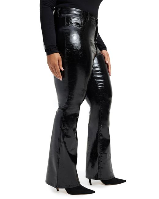 Good American Good Classic Croc Embossed Faux Leather Ankle Pants