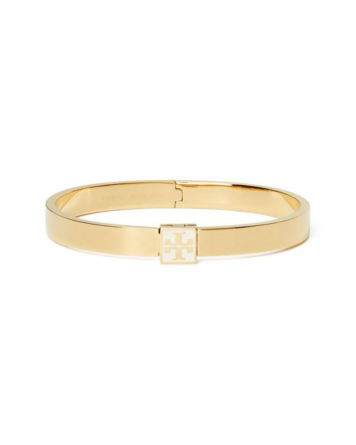 Tory Burch Natural Logo Hinge Bracelet