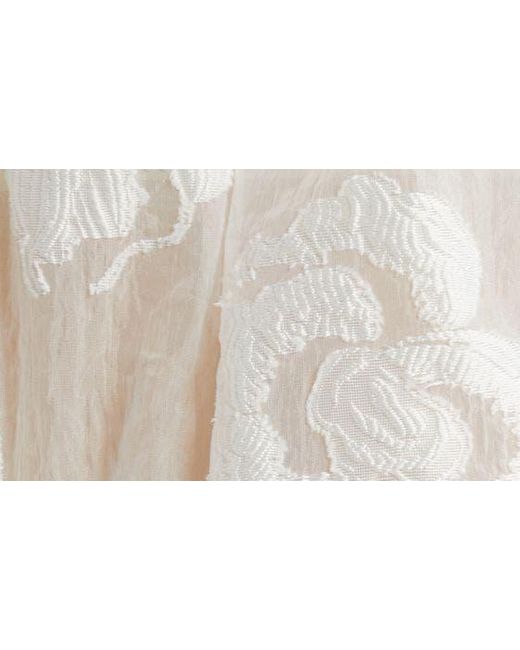 NIKKI LUND White Liz Embroidered Floral Button-up Shirt