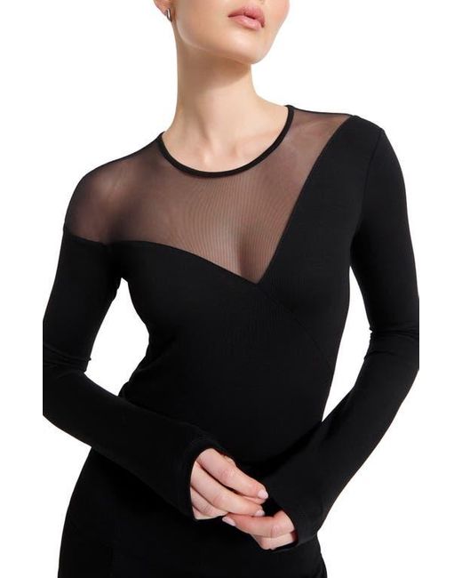 MARCELLA Black Charli Mesh Top