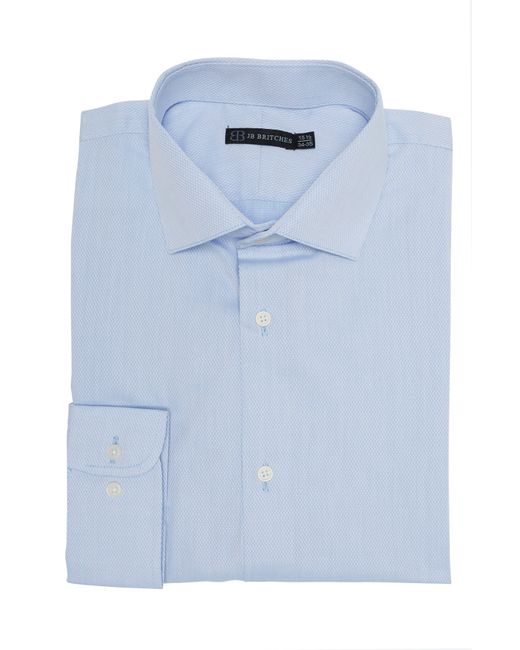 JB Britches Yarn-dyed Solid Dress Shirt In Blue/white At Nordstrom Rack for men